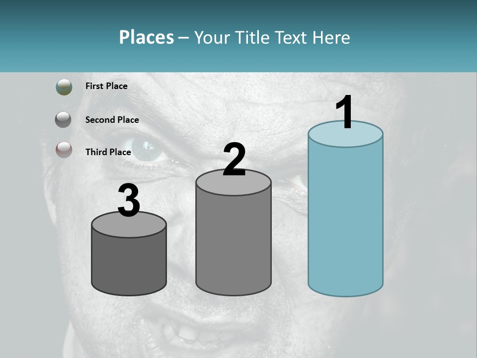 A Close Up Of A Person With Blue Eyes PowerPoint Template