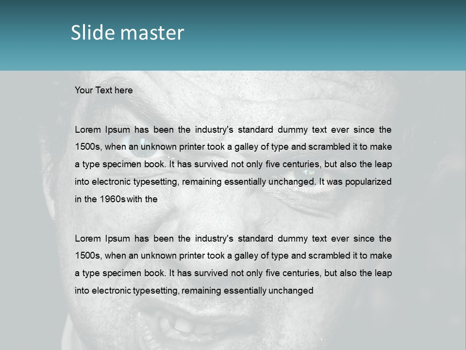 A Close Up Of A Person With Blue Eyes PowerPoint Template
