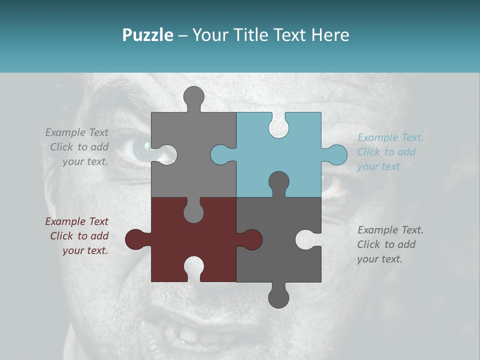 A Close Up Of A Person With Blue Eyes PowerPoint Template