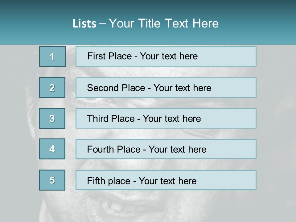 A Close Up Of A Person With Blue Eyes PowerPoint Template