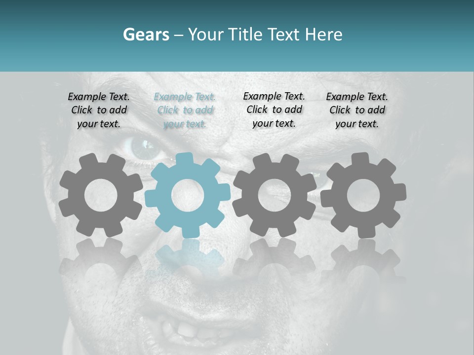 A Close Up Of A Person With Blue Eyes PowerPoint Template