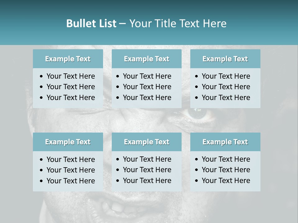 A Close Up Of A Person With Blue Eyes PowerPoint Template