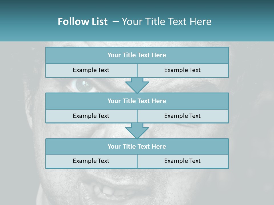 A Close Up Of A Person With Blue Eyes PowerPoint Template