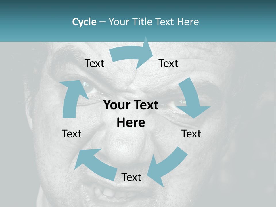 A Close Up Of A Person With Blue Eyes PowerPoint Template