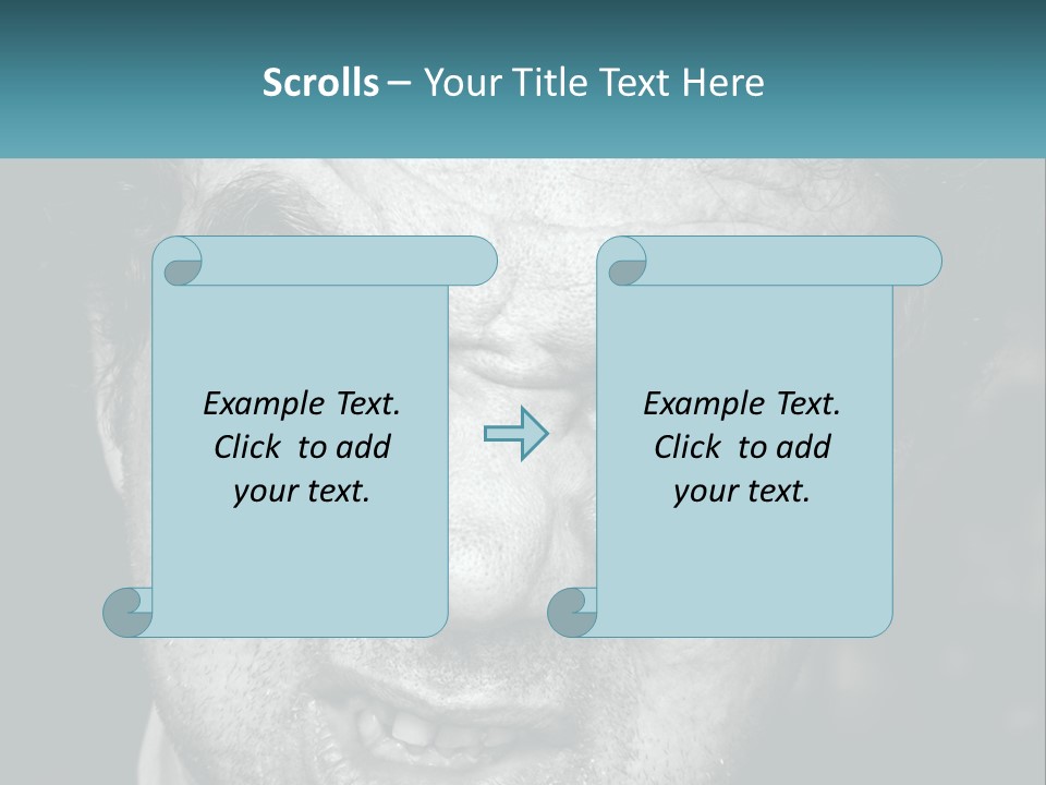 A Close Up Of A Person With Blue Eyes PowerPoint Template