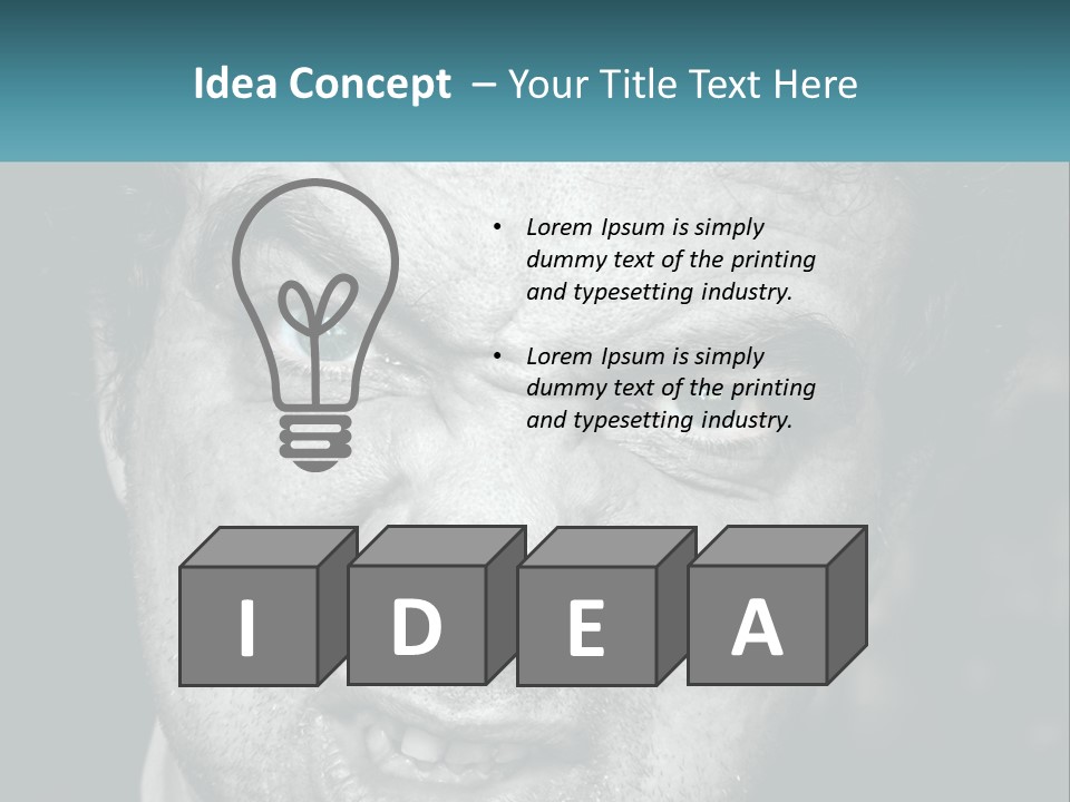 A Close Up Of A Person With Blue Eyes PowerPoint Template