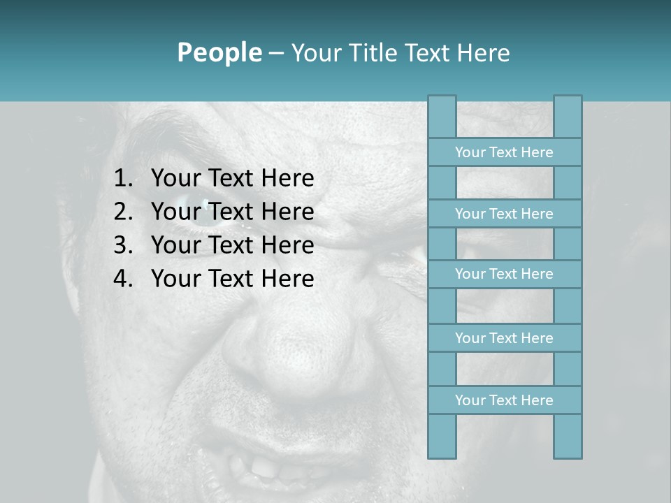 A Close Up Of A Person With Blue Eyes PowerPoint Template