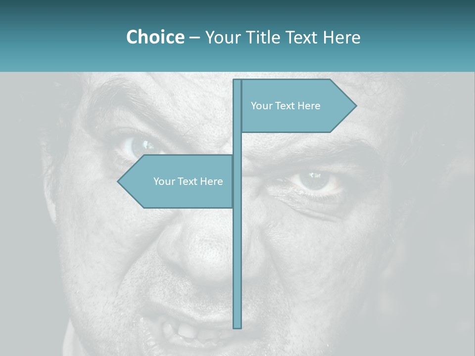 A Close Up Of A Person With Blue Eyes PowerPoint Template