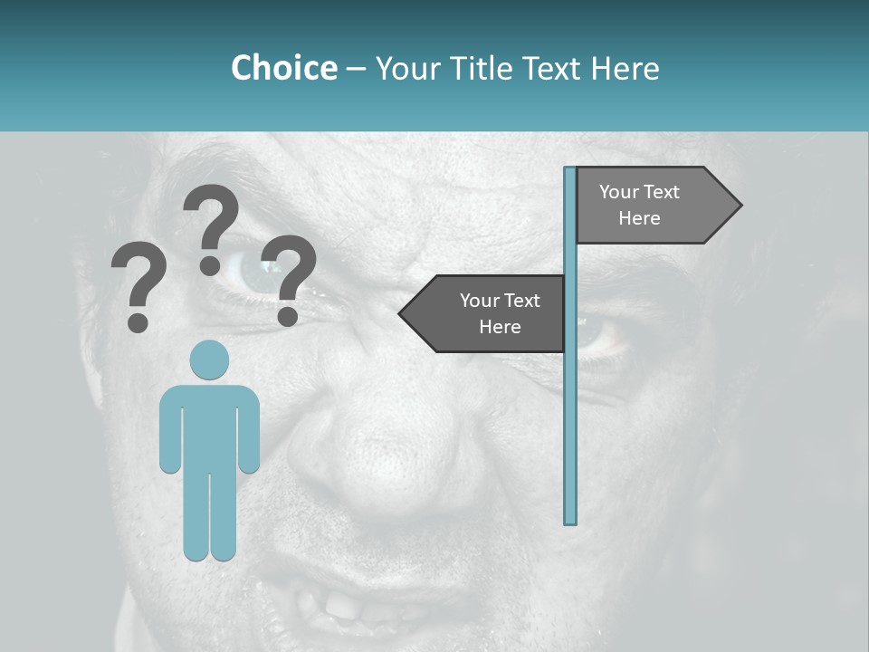 A Close Up Of A Person With Blue Eyes PowerPoint Template