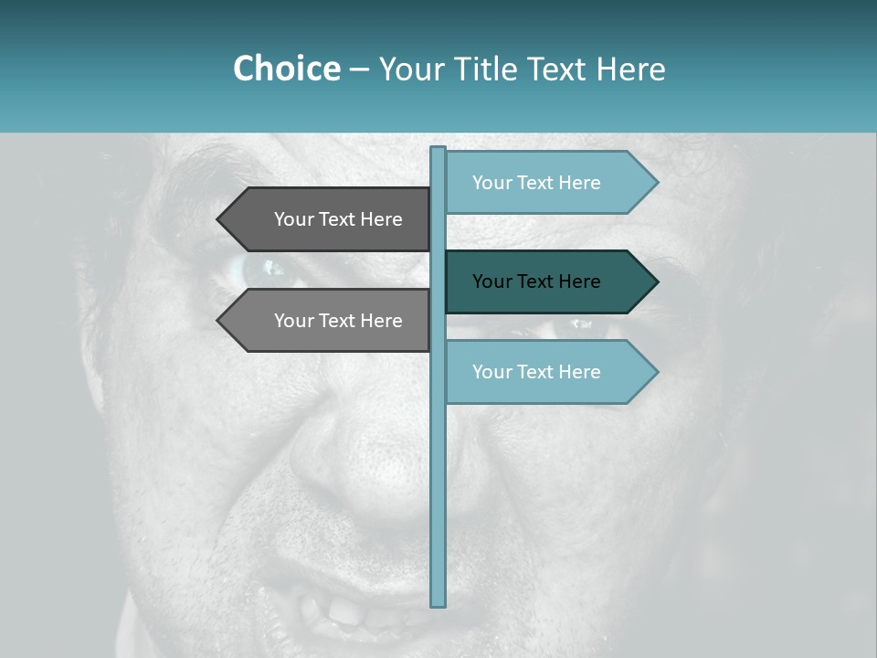 A Close Up Of A Person With Blue Eyes PowerPoint Template