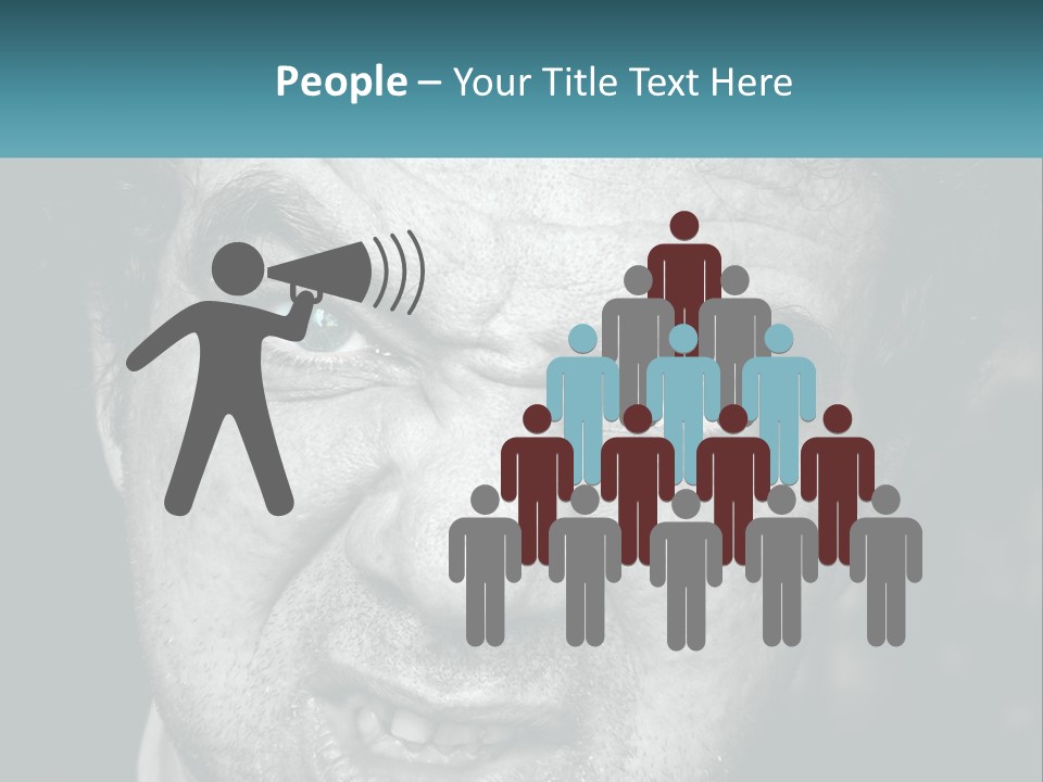 A Close Up Of A Person With Blue Eyes PowerPoint Template