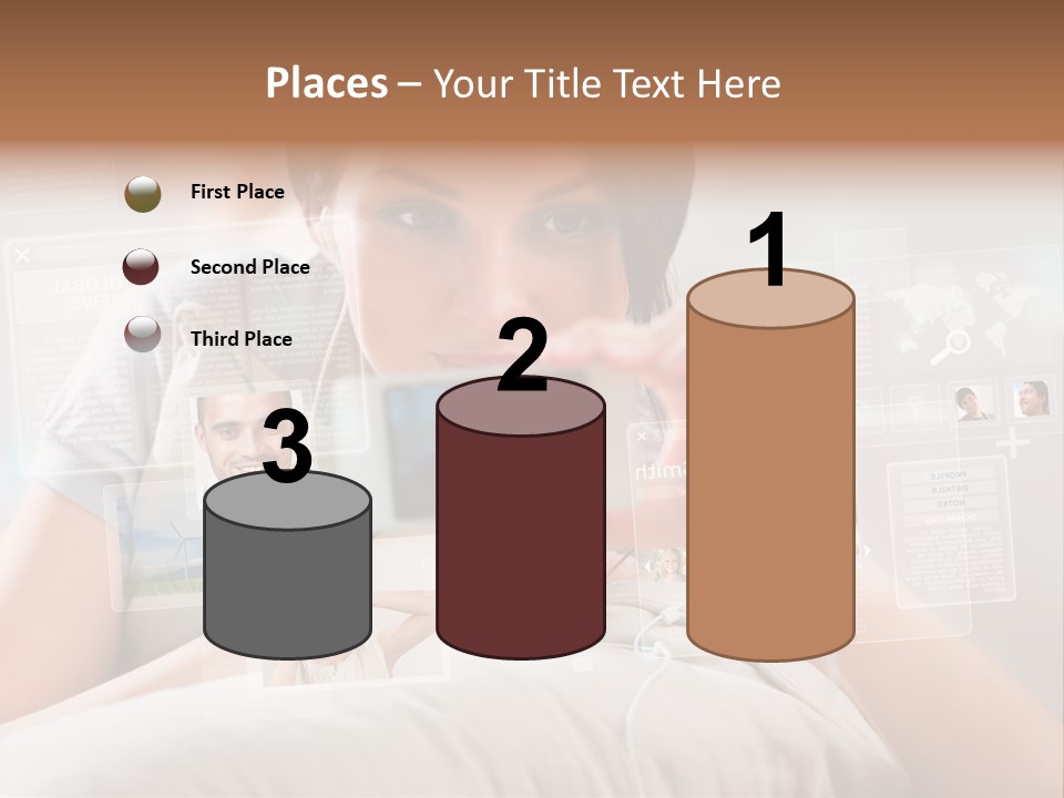 A Woman Holding A Cell Phone In Front Of Her Face PowerPoint Template