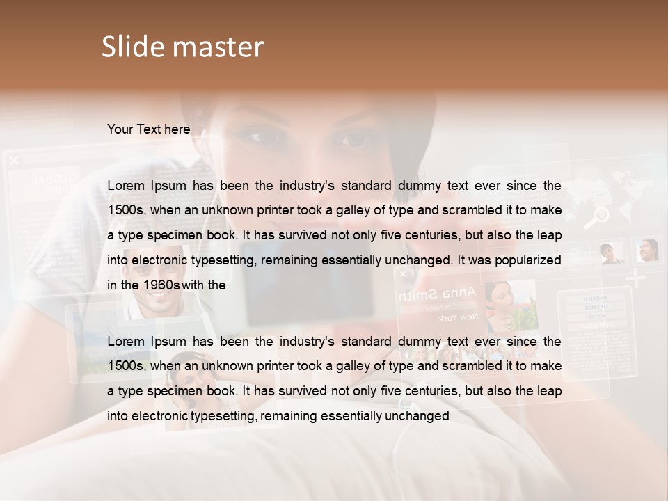 A Woman Holding A Cell Phone In Front Of Her Face PowerPoint Template