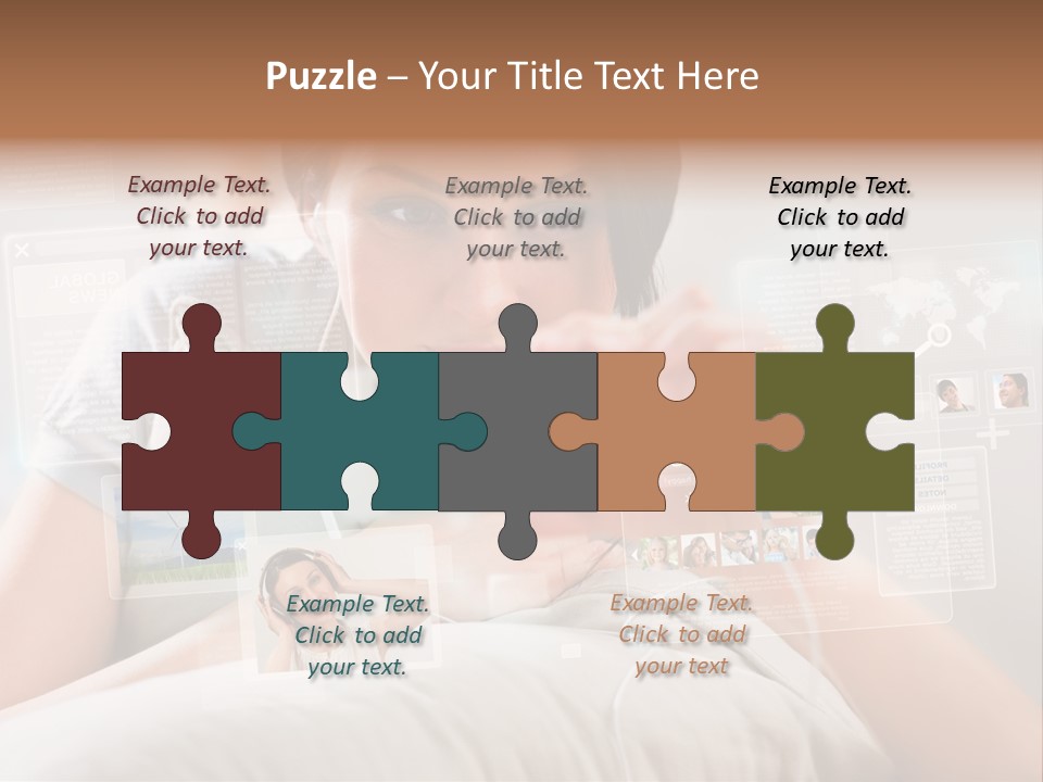 A Woman Holding A Cell Phone In Front Of Her Face PowerPoint Template