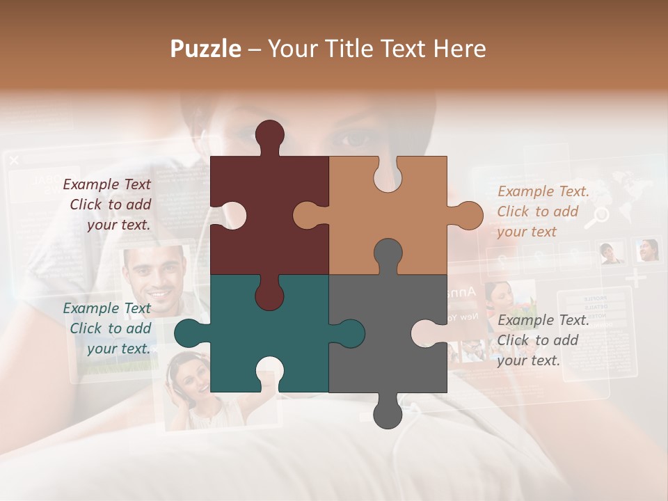 A Woman Holding A Cell Phone In Front Of Her Face PowerPoint Template