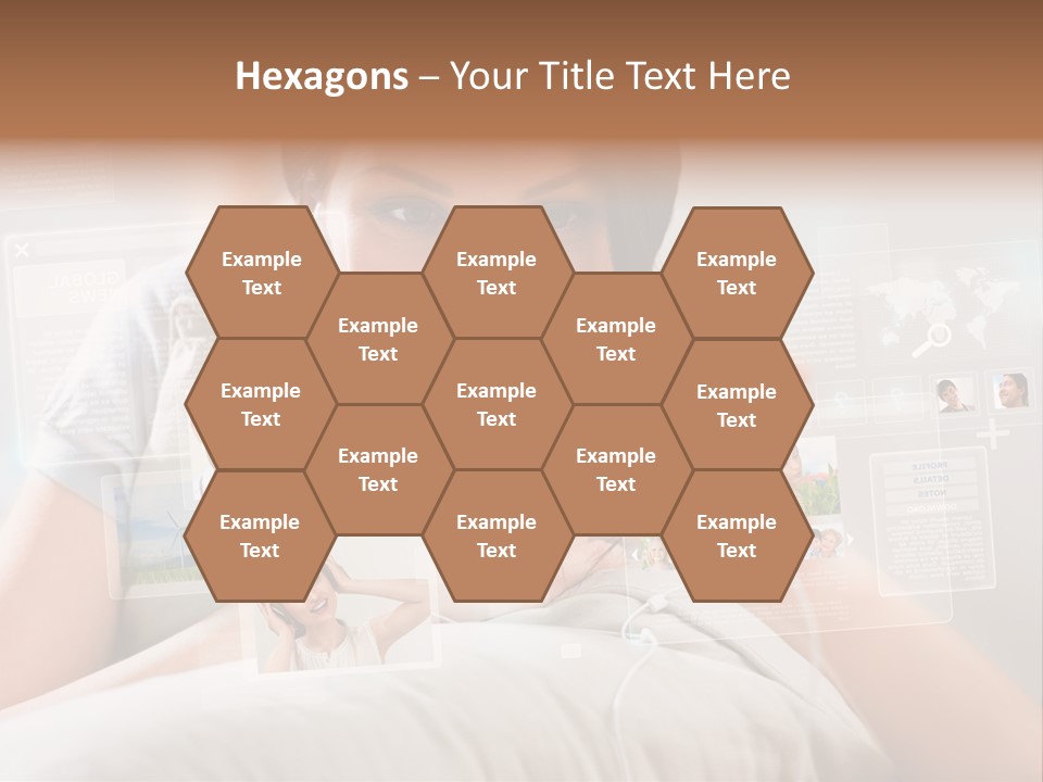 A Woman Holding A Cell Phone In Front Of Her Face PowerPoint Template