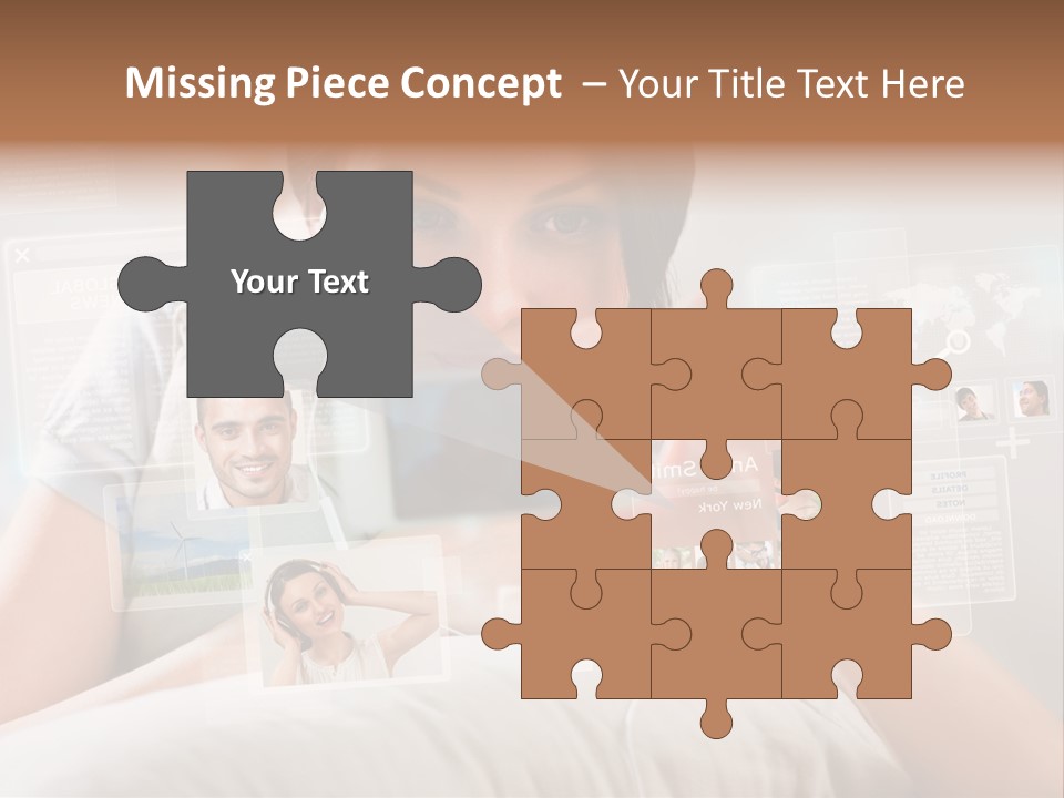 A Woman Holding A Cell Phone In Front Of Her Face PowerPoint Template