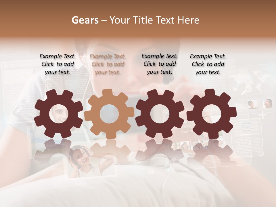 A Woman Holding A Cell Phone In Front Of Her Face PowerPoint Template