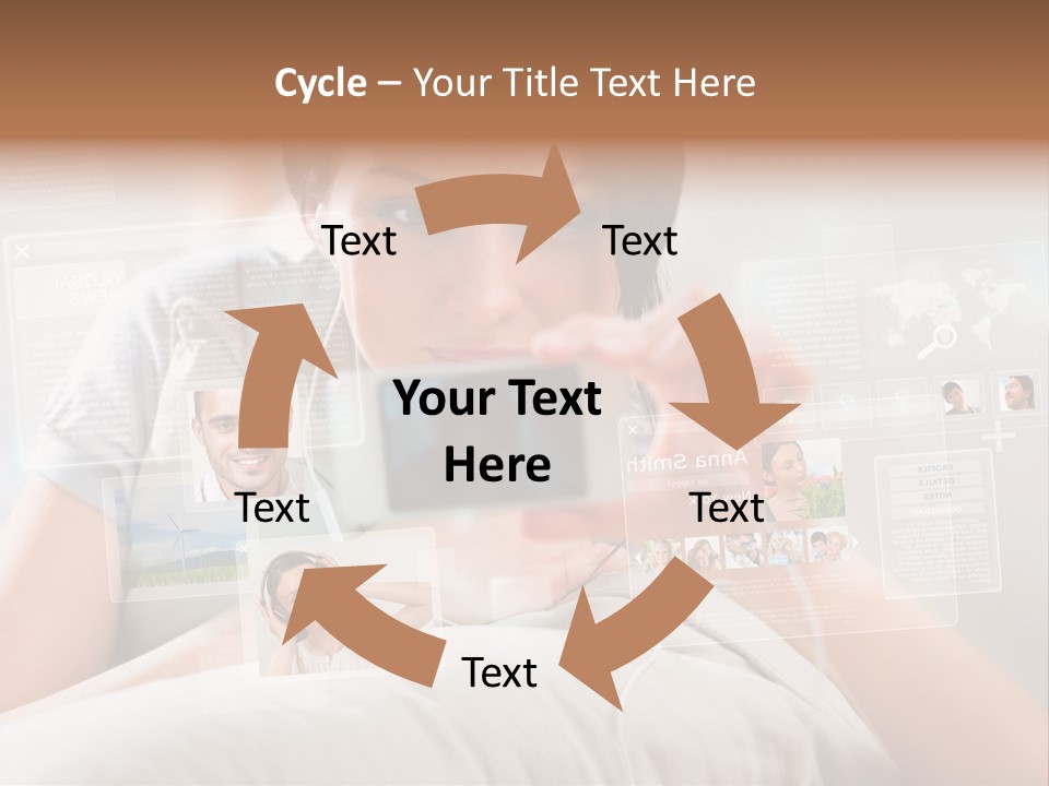 A Woman Holding A Cell Phone In Front Of Her Face PowerPoint Template