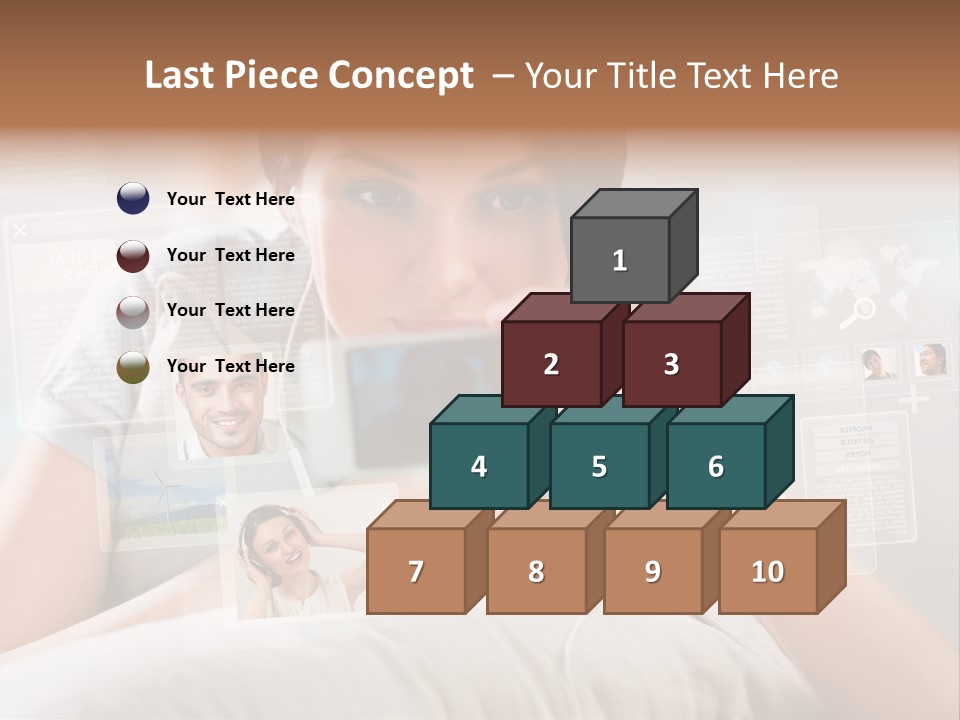 A Woman Holding A Cell Phone In Front Of Her Face PowerPoint Template