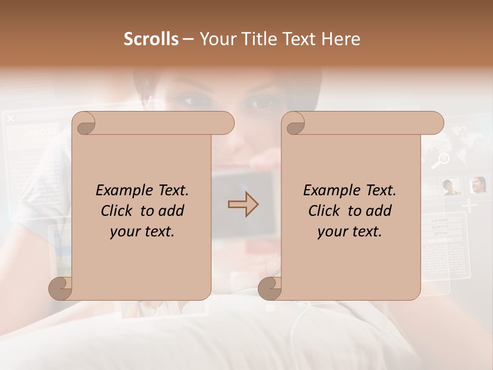 A Woman Holding A Cell Phone In Front Of Her Face PowerPoint Template