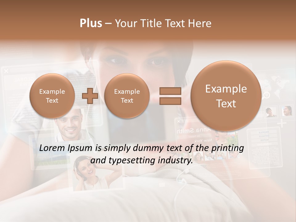 A Woman Holding A Cell Phone In Front Of Her Face PowerPoint Template