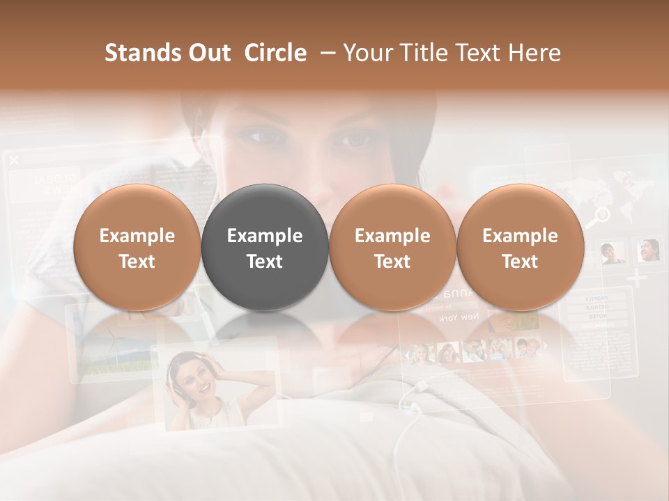 A Woman Holding A Cell Phone In Front Of Her Face PowerPoint Template