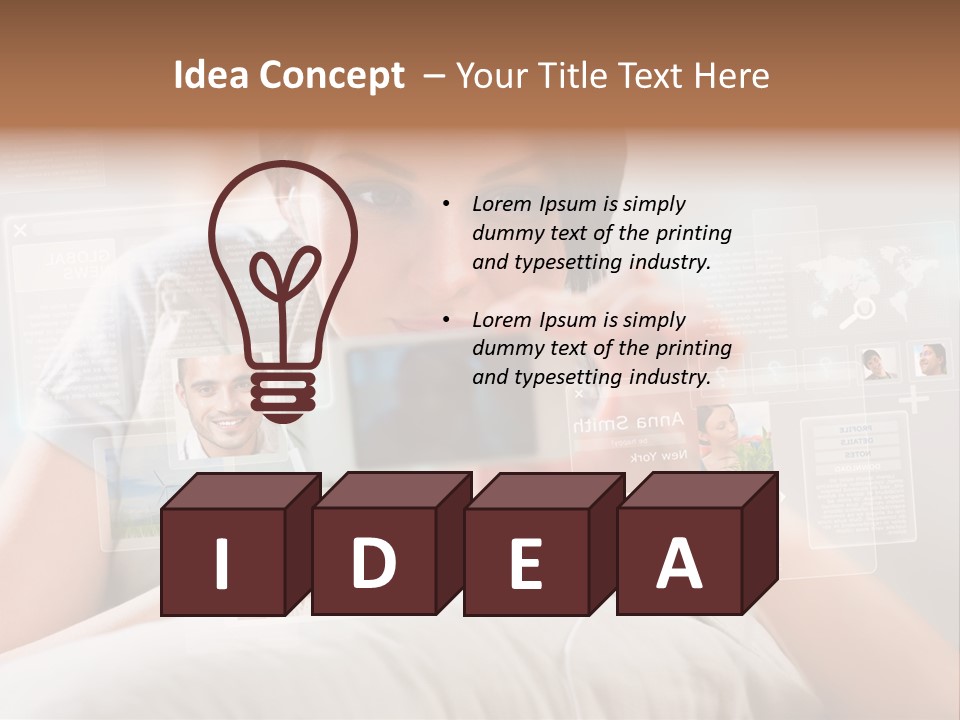 A Woman Holding A Cell Phone In Front Of Her Face PowerPoint Template