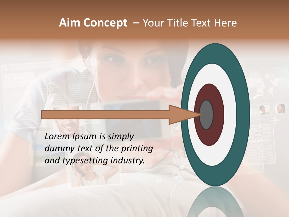 A Woman Holding A Cell Phone In Front Of Her Face PowerPoint Template