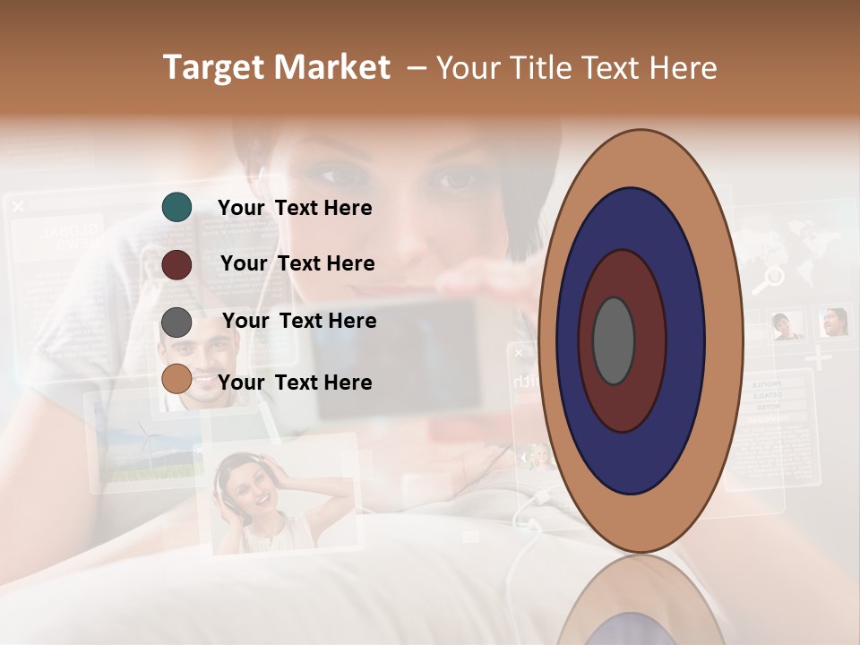 A Woman Holding A Cell Phone In Front Of Her Face PowerPoint Template