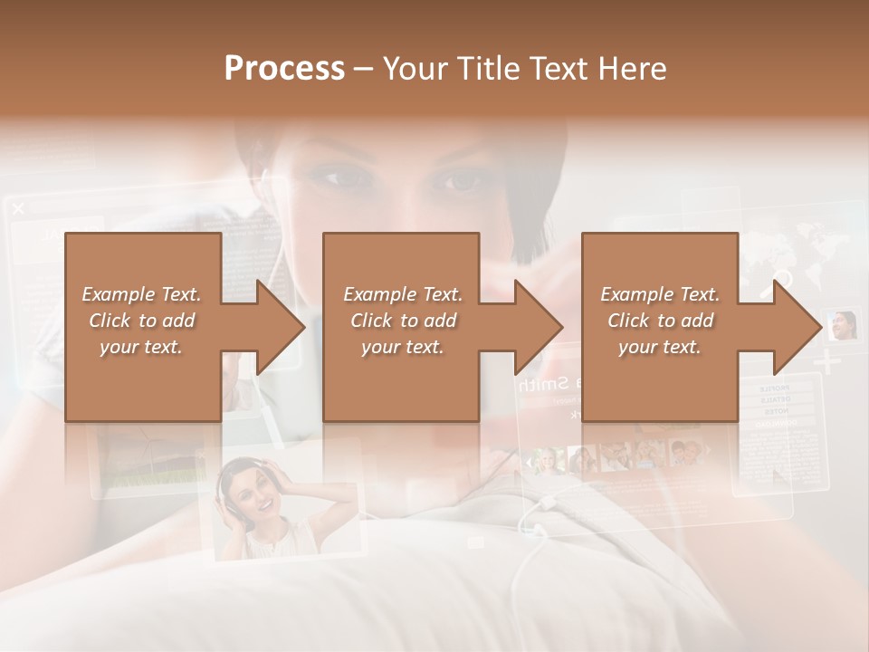 A Woman Holding A Cell Phone In Front Of Her Face PowerPoint Template