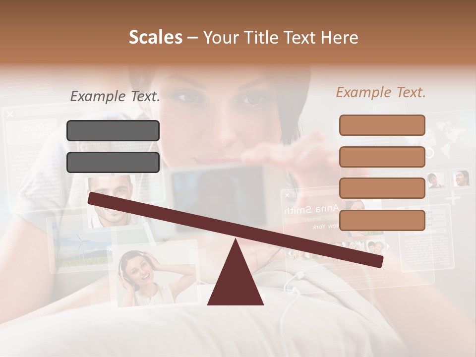 A Woman Holding A Cell Phone In Front Of Her Face PowerPoint Template