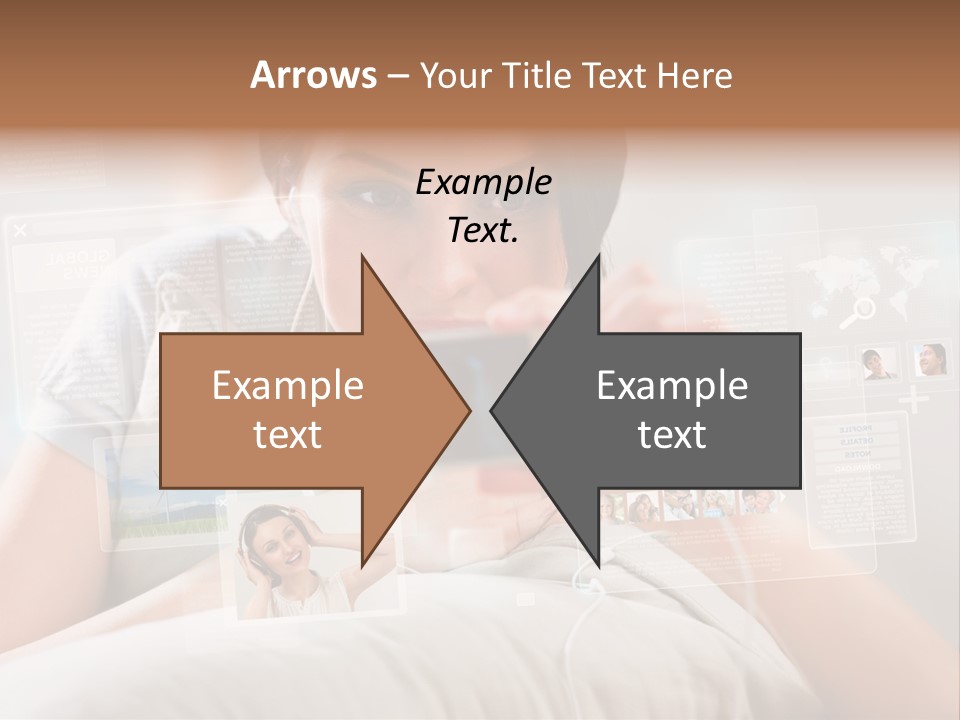 A Woman Holding A Cell Phone In Front Of Her Face PowerPoint Template