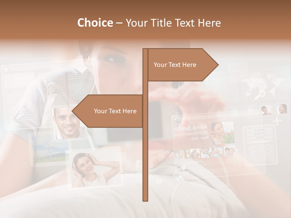 A Woman Holding A Cell Phone In Front Of Her Face PowerPoint Template