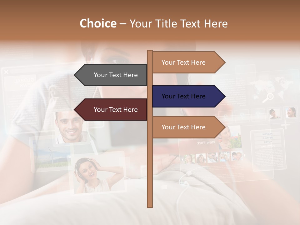 A Woman Holding A Cell Phone In Front Of Her Face PowerPoint Template