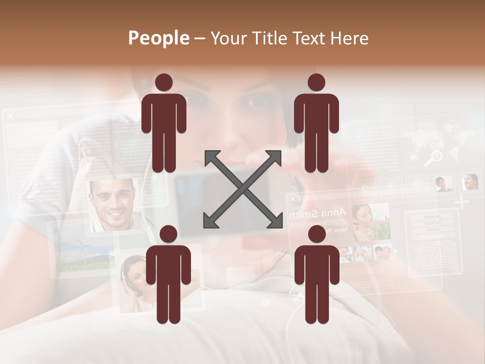 A Woman Holding A Cell Phone In Front Of Her Face PowerPoint Template