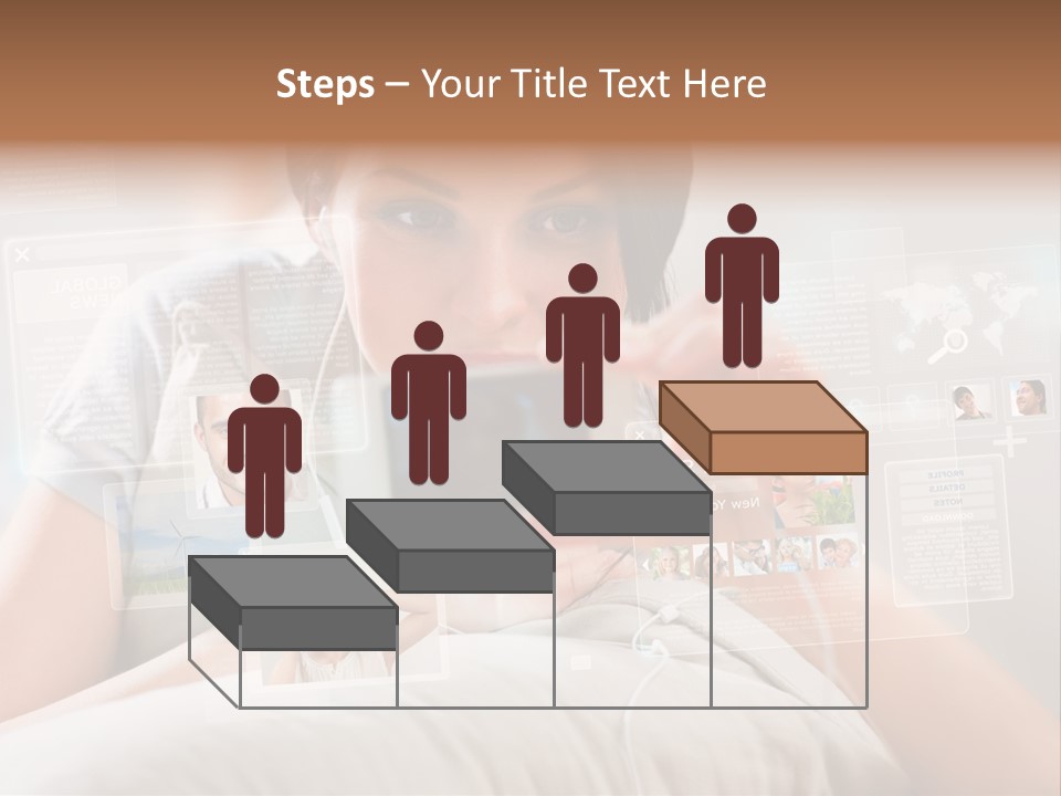 A Woman Holding A Cell Phone In Front Of Her Face PowerPoint Template