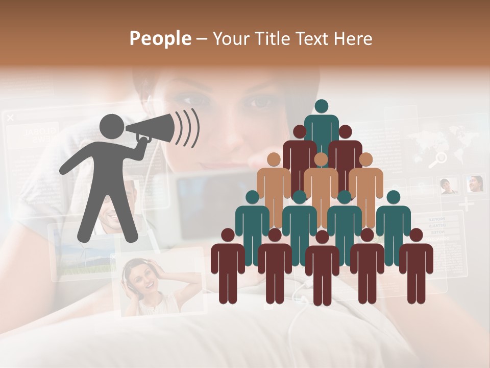 A Woman Holding A Cell Phone In Front Of Her Face PowerPoint Template