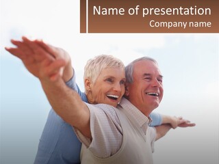 A Man And A Woman Are Holding Each Other PowerPoint Template