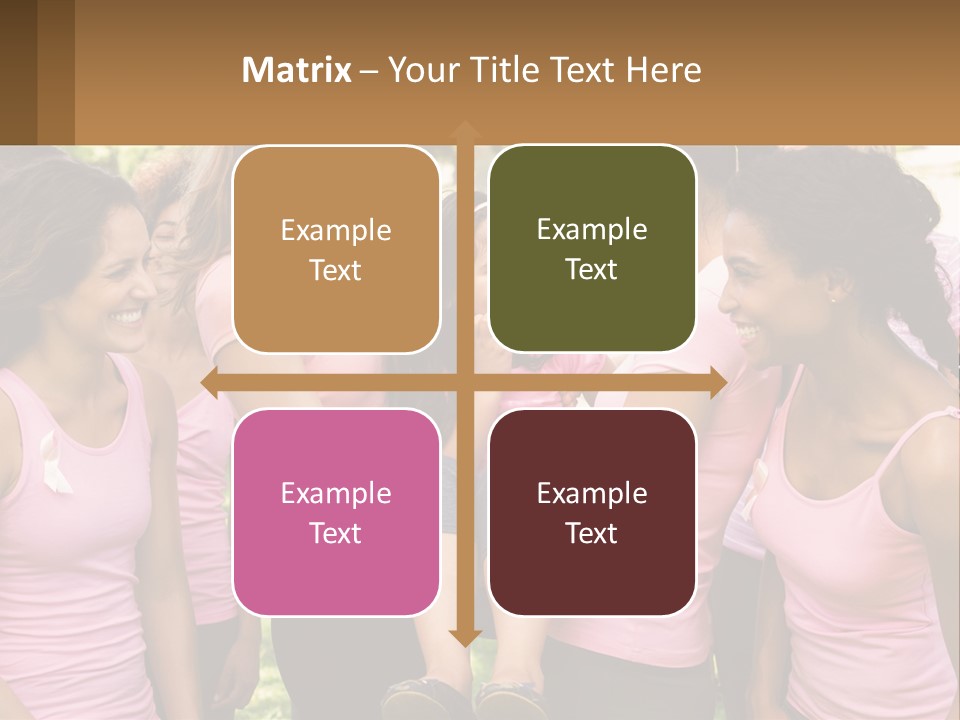 A Group Of Girls In Pink Shirts Are Talking Together PowerPoint Template