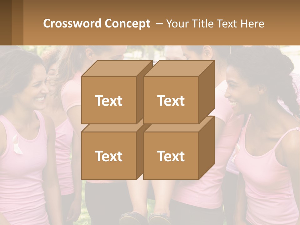 A Group Of Girls In Pink Shirts Are Talking Together PowerPoint Template