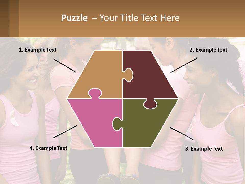 A Group Of Girls In Pink Shirts Are Talking Together PowerPoint Template