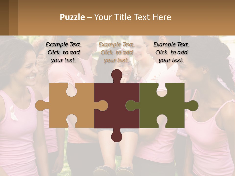 A Group Of Girls In Pink Shirts Are Talking Together PowerPoint Template