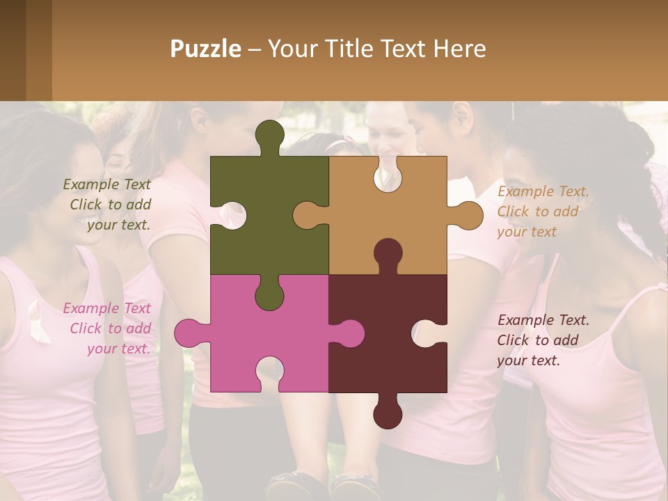 A Group Of Girls In Pink Shirts Are Talking Together PowerPoint Template