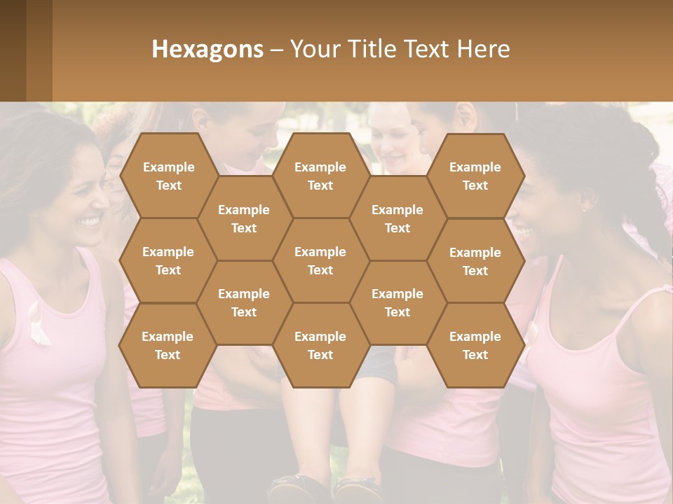 A Group Of Girls In Pink Shirts Are Talking Together PowerPoint Template