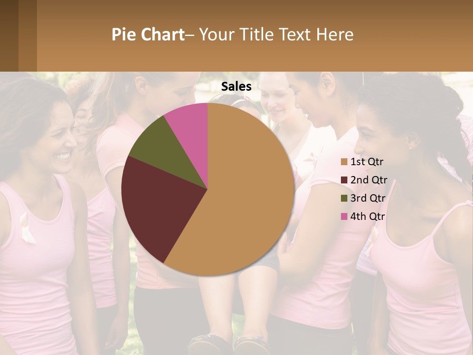 A Group Of Girls In Pink Shirts Are Talking Together PowerPoint Template