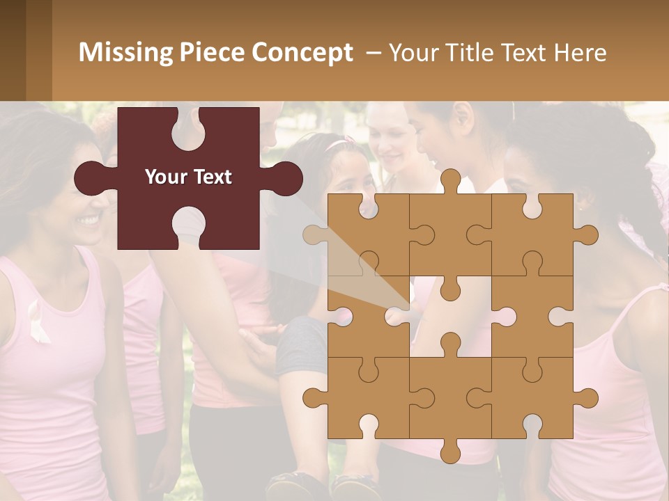 A Group Of Girls In Pink Shirts Are Talking Together PowerPoint Template