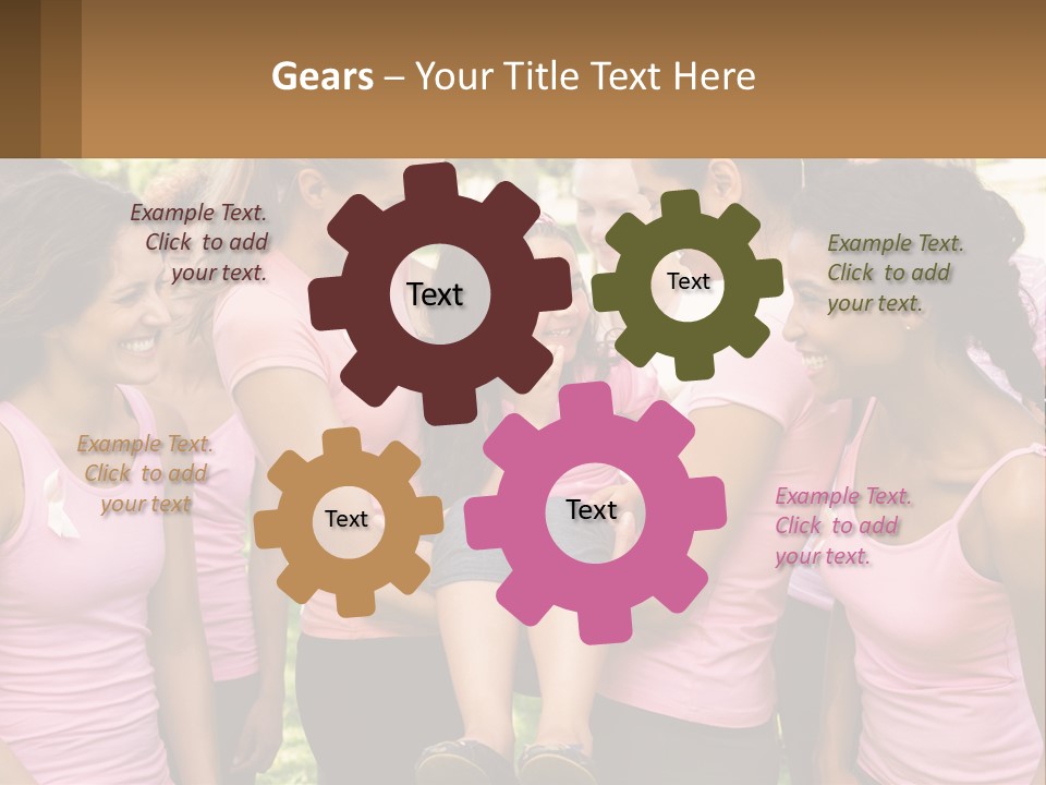 A Group Of Girls In Pink Shirts Are Talking Together PowerPoint Template