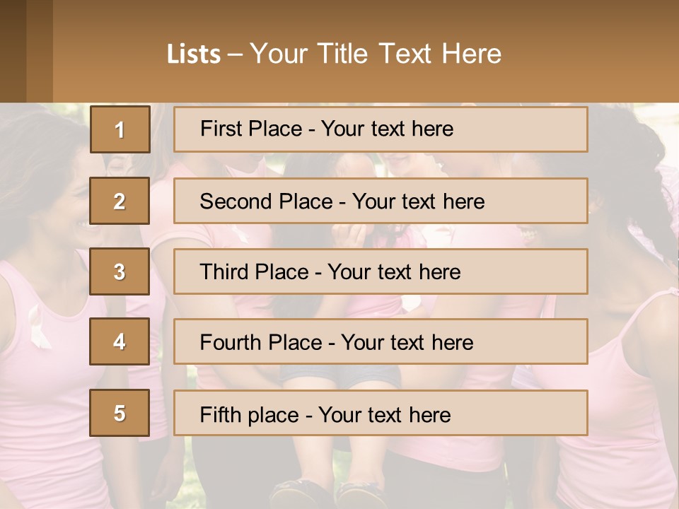 A Group Of Girls In Pink Shirts Are Talking Together PowerPoint Template