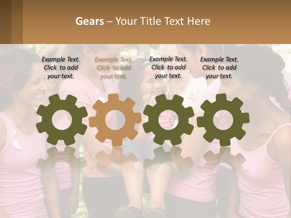 A Group Of Girls In Pink Shirts Are Talking Together PowerPoint Template